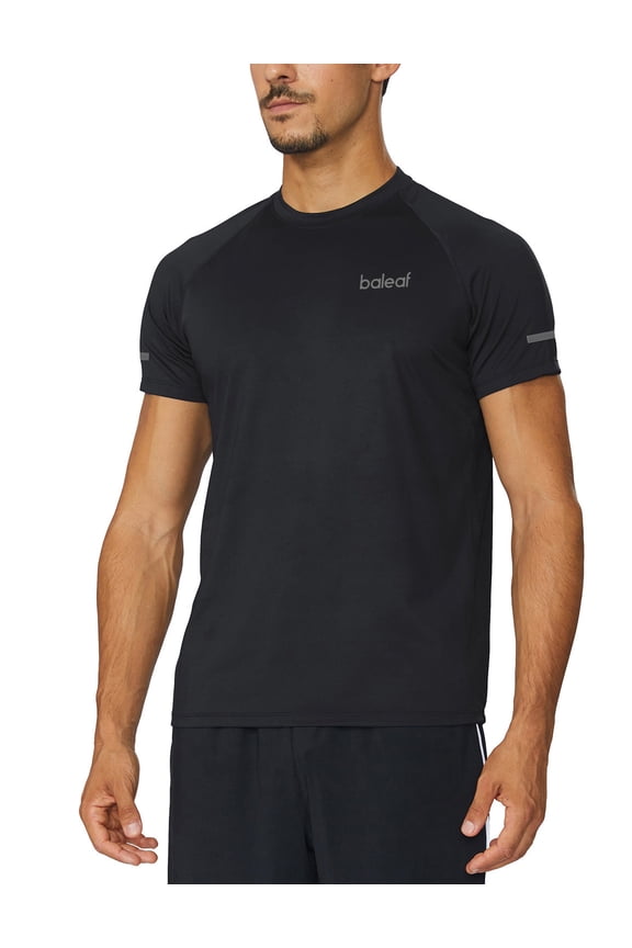 Men's Quick Dry Short Sleeve T-Shirt Running Workout Shirts Black Size XXL