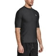 thumbnail image 1 of Baleaf Men's Rash Guard Short Sleeve Swim Shirt UPF 50+ Sun Protection Quick Dry Compression Shirt Rashguard Black Size XXXL, 1 of 6