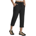 thumbnail image 1 of Baleaf Women's Capri Pants with Zipper Pocket Lightweight Quick Dry Water Resistant Capris Hiking Travel Casual UPF50+ Black L, 1 of 7