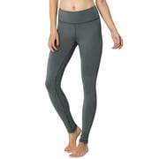 Baleaf Women's Fleece Lined Winter Leggings Thermal Yoga Pants Inner Pocket Grey Size M