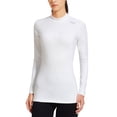 thumbnail image 1 of Baleaf Women's Fleece Thermal Mock Neck Long Sleeve Running Shirt Workout Tops White Size M, 1 of 8