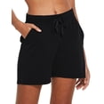 thumbnail image 1 of Baleaf Women's Lightweight Pocketed Walking Shorts Pajama Activewear Black Size M, 1 of 5