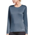 thumbnail image 1 of Baleaf Women's Long Sleeve Shirts Sun Protection Activewear Running Tops Grey S, 1 of 7