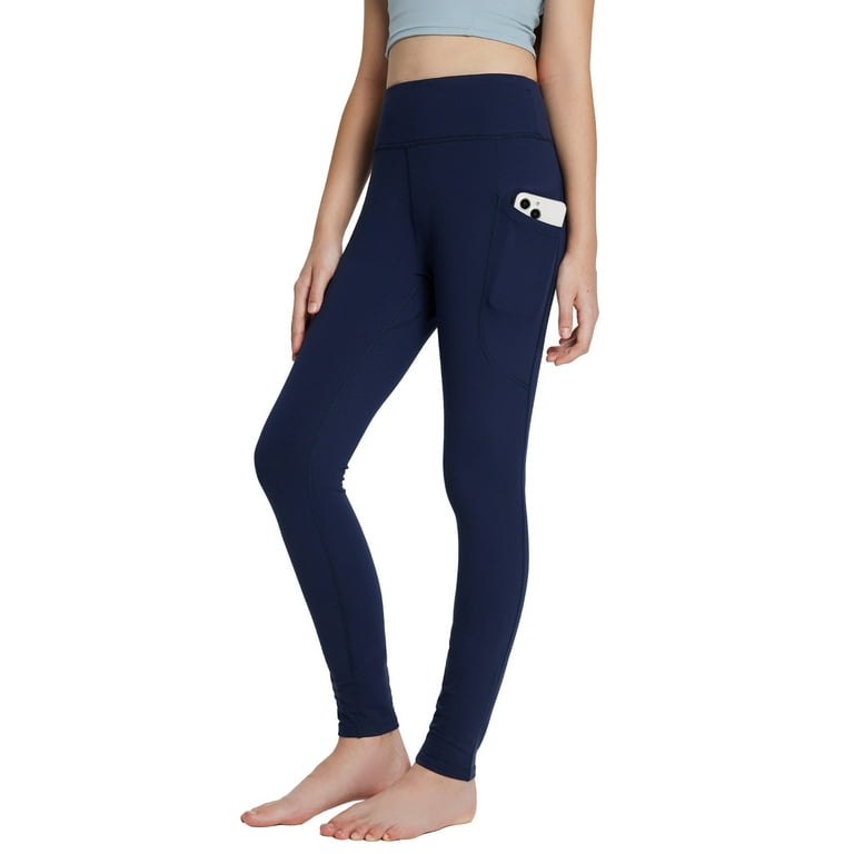 Baleaf Youth Girls Fleece Lined Water Resistant Leggings High Waisted Navy Blue M Walmart