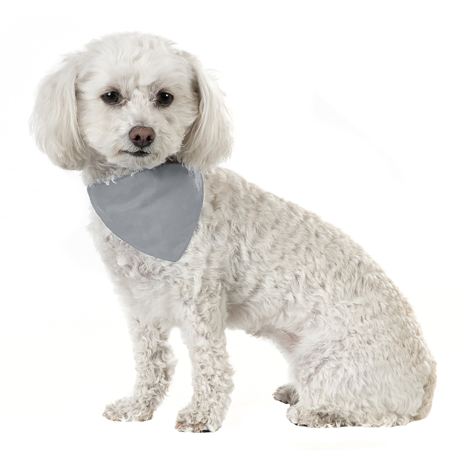 Balec 10 Pack Solid Cotton Dog Bandana Triangle Bibs  - Small & Medium Pets (Grey)
