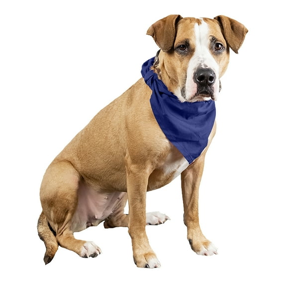 Balec 6 Pcs Plain Cotton Pets Dogs Bandana Triangle Shape - Large Pets (Blue)