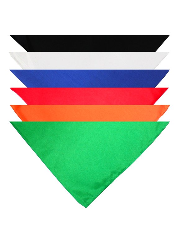 6 Pcs Plain Cotton Pets Dogs Bandana Triangle Shape - Large Pets (Mix