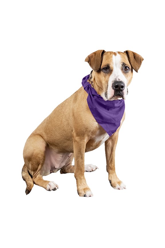 6 Pcs Plain Cotton Pets Dogs Bandana Triangle Shape  - Large Pets (Purple)