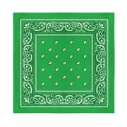 Balec Bulk Wholesale 60 Pack Paisley Cotton Bandanas Green