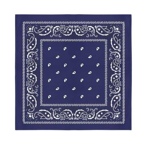 Balec Bulk Wholesale 60 Pack Paisley Cotton Bandanas (Navy Blue)