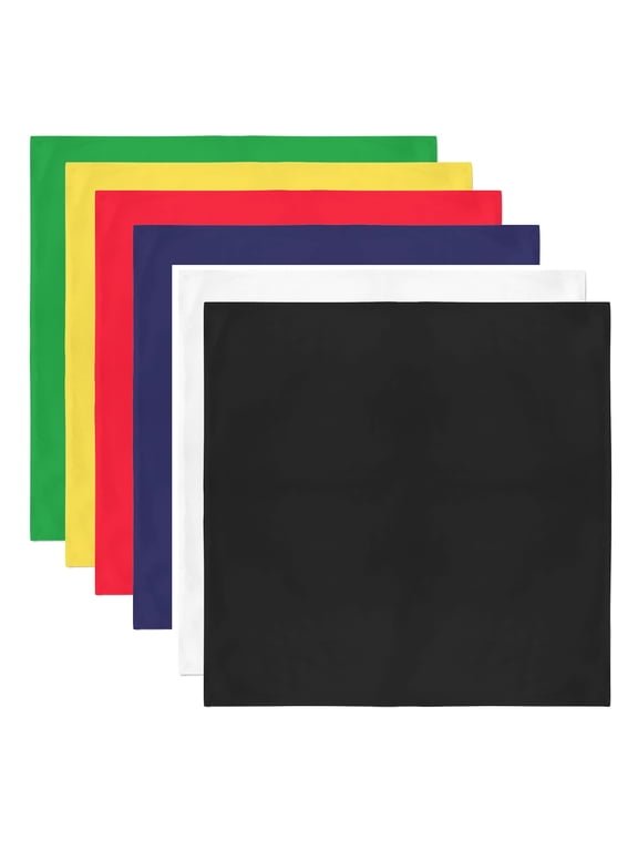 One Dozen Cotton Plain Bandanas 12 Pack Head Wraps (Mix Colors)