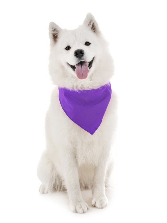 Dog Solid Bandanas - 4 Pieces - Scarf Triangle Bibs for Any Small, Medium or