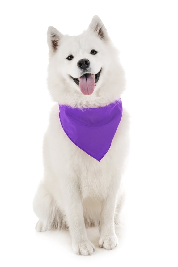 Dog Solid Cotton Bandanas - 5 Pieces - Scarf Triangle Bibs for Any Small,