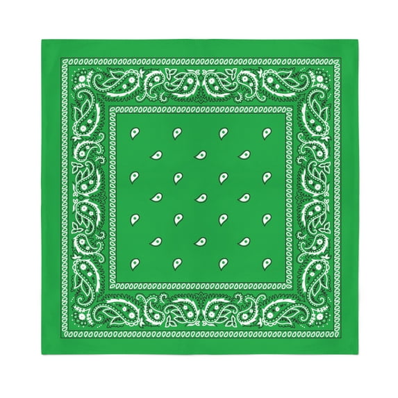 Balec Novelty Pack of 3 Cotton Paisley Fine Bandannas Set (Green)