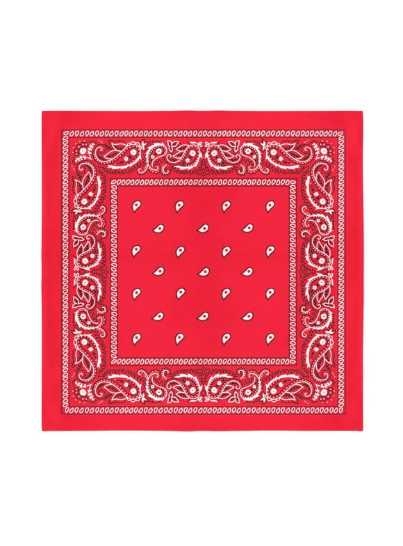 Balec Red Bandanas by Dozen 12 Pack for Women and Men (Paisley Cotton Square)