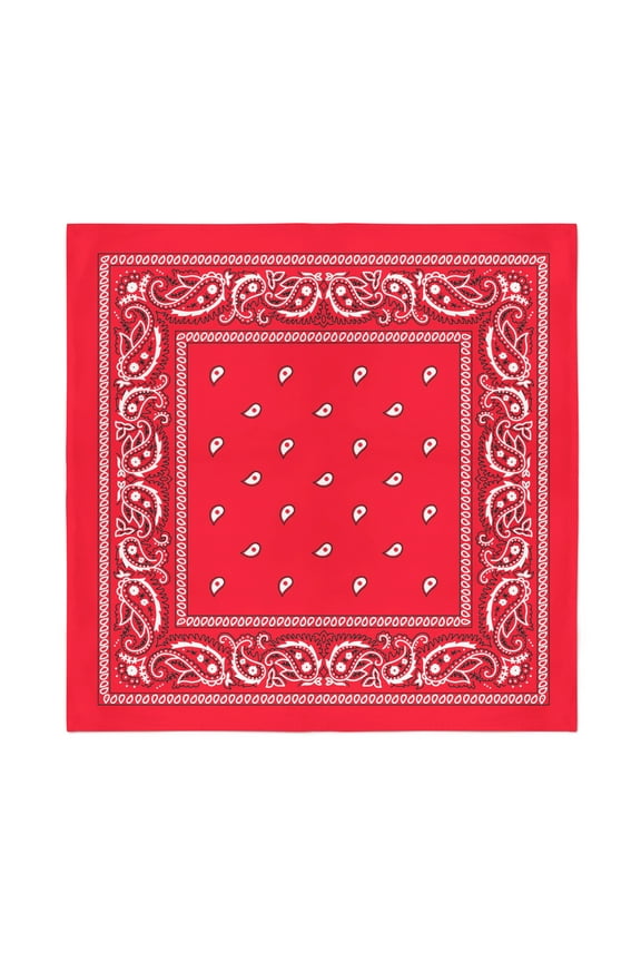 Red Bandanas by Dozen 12 Pack for Women and Men (Paisley Cotton Square)