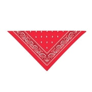 Balec Red Bandanas by Dozen 12 Pack for Women and Men Paisley Cotton Triangle