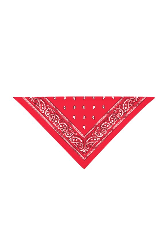 Red Bandanas by Dozen 12 Pack for Women and Men (Paisley Poly Triangle)