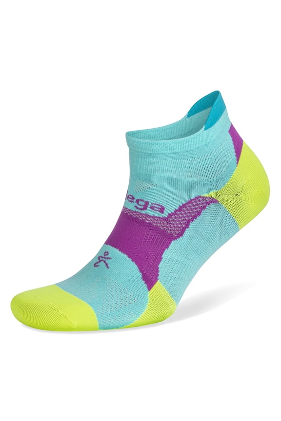 Hidden Dry Moisture Wicking Performance No Show Athletic Running Socks for Men and Women 1 Pair,Neon Aqua/Neon Lime, Small