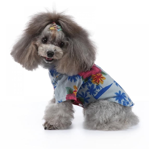 Balems Dog Vest Clothes Summer Beach Shirt Dog clothing Beach Casual Pet Floral Short Sleeve