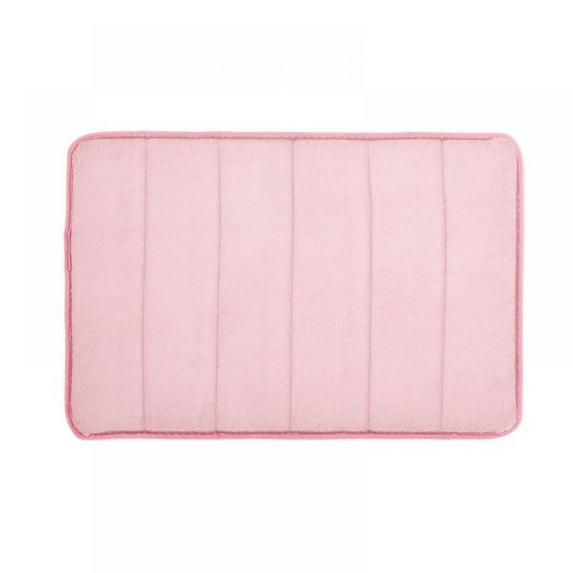 Balems Home Bath Mat Coral Fleece Bathroom Carpet Water Absorption Non-slip Memory Absorbent Rug Toilet Floor Mat