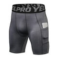 thumbnail image 1 of Balems Men Gray Fitness Sports Shorts With Pockets Professional Gym Wicking Shorts Running Training Quick-drying Elastic Tight Pants, 1 of 2
