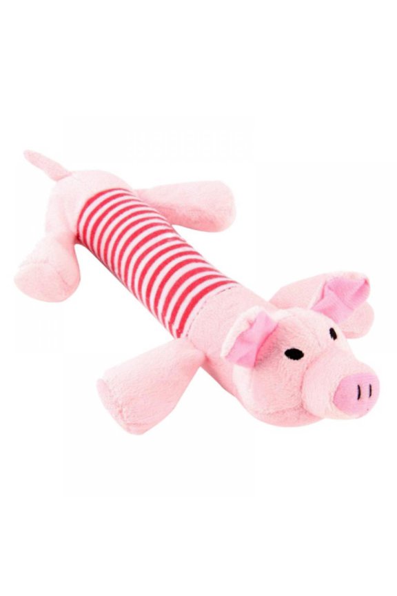 Pet Removal Boredom Stripes Animals Shapes Squeaky Plush Chew Toys for Small Medium Large Dogs