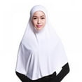 thumbnail image 1 of Balems White Muslim Headscarf Crystal Hemp Cloth Scarf Breathable On-Islamic Solid Color Long Kerchief, 1 of 2