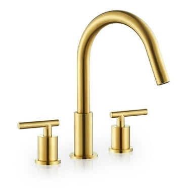 Balen 8. in Widespread 2-Handle Bathroom High-Arc Faucet in Brushed Gold