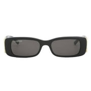 Balenciaga BB 0096S Plastic Womens Rectangle Sunglasses Black/Gold 51mm Adult