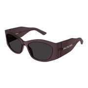 Balenciaga BB0329S 004 56mm Cat Eye Sunglasses Womens Transparent Dark Muave