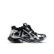 Balenciaga Black/Silver Runner Mesh Chunky Sneakers Black Mens