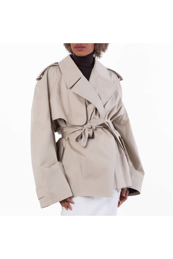Classic Fit Cropped Trench Coat, Brand Size 2 (Medium)