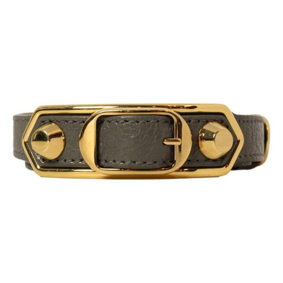 Dark Grey Shiny Goat Leather Wrap Bracelet 390643 Small