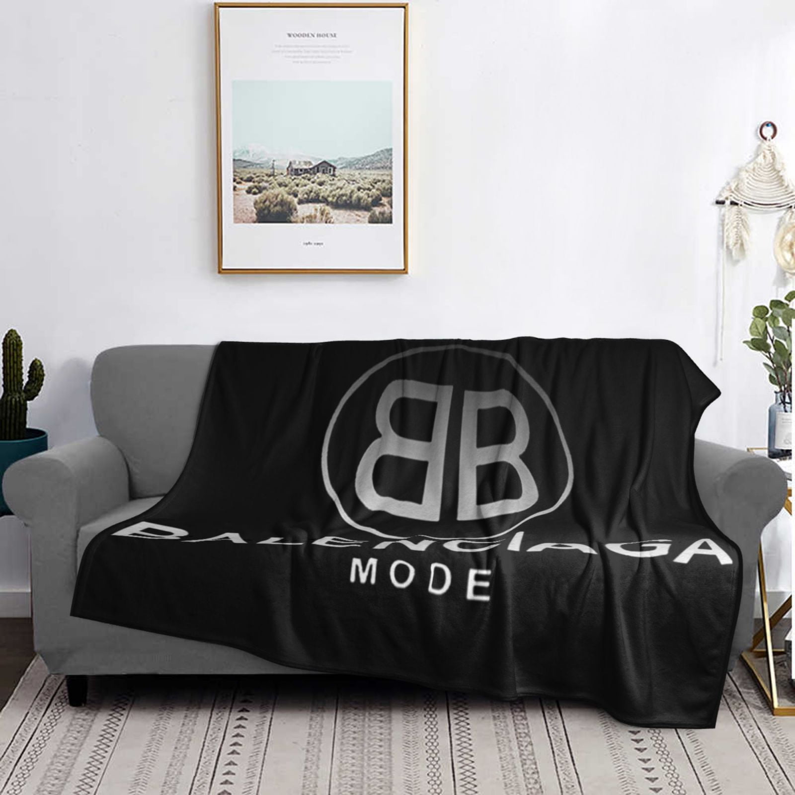 Balenciaga Flannel Blanket Funny Ultra Soft Micro Warm Throw Blanket Fleece Blanket Interesting Gift 60 X50