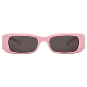 Balenciaga BB0096S 012 51mm Rectangle Sunglasses Womens Pink