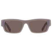 Balenciaga BB0261SA 004 57mm Rectangle Sunglasses Mens Grey