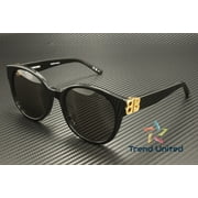 BALENCIAGA BB0134SA 001 Oval Panthos Black Gold Grey 55 mm Womens Sunglasses
