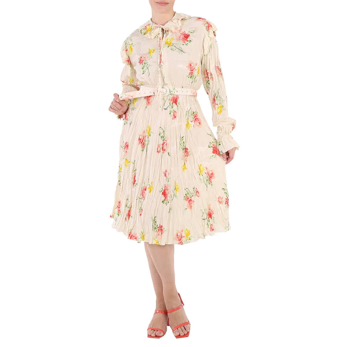 Balenciaga Asters Floral Shutterstock-printed Silk Shirt In