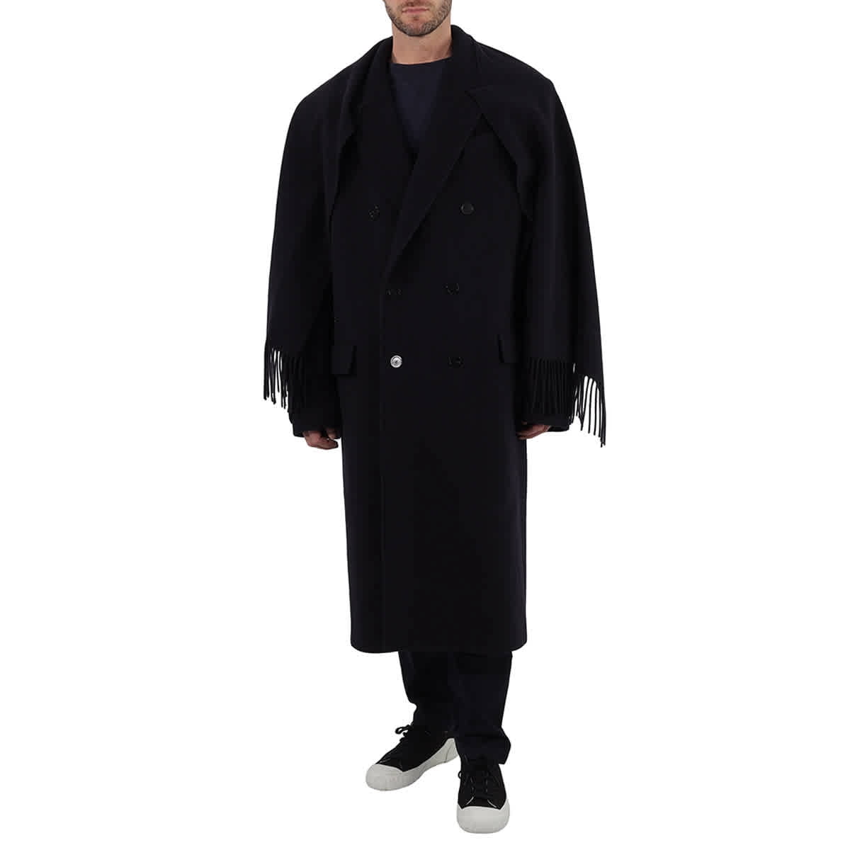 ジャケット・アウター BALENCIAGA Scarf Embellished Long Coat Balenciaga Mens Dark Navy Scarf-Embellished Long Australia | Ubuy