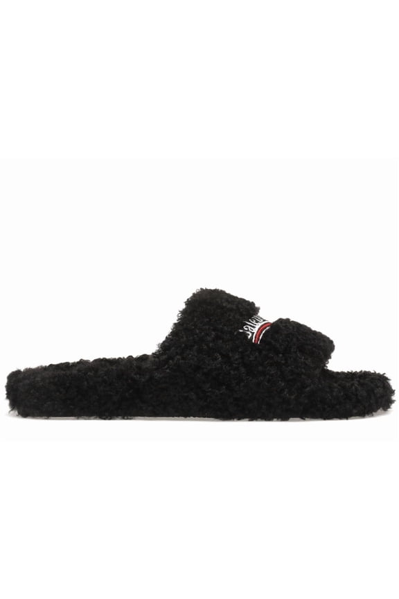 Men's Furry Slide Black Sandals, from StockX