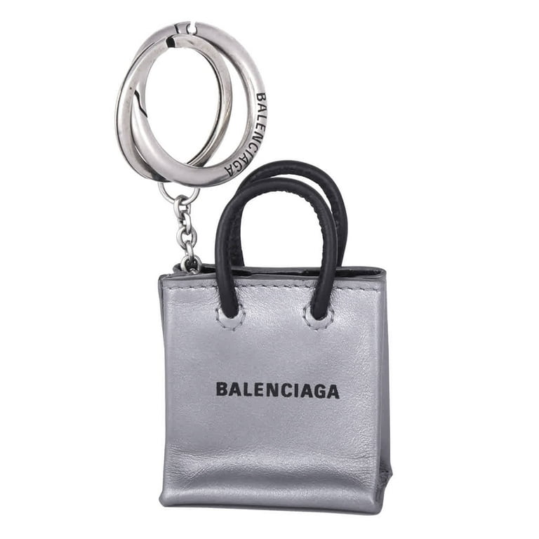 Balenciaga Mini Shopping Keychain - Silver - Silver