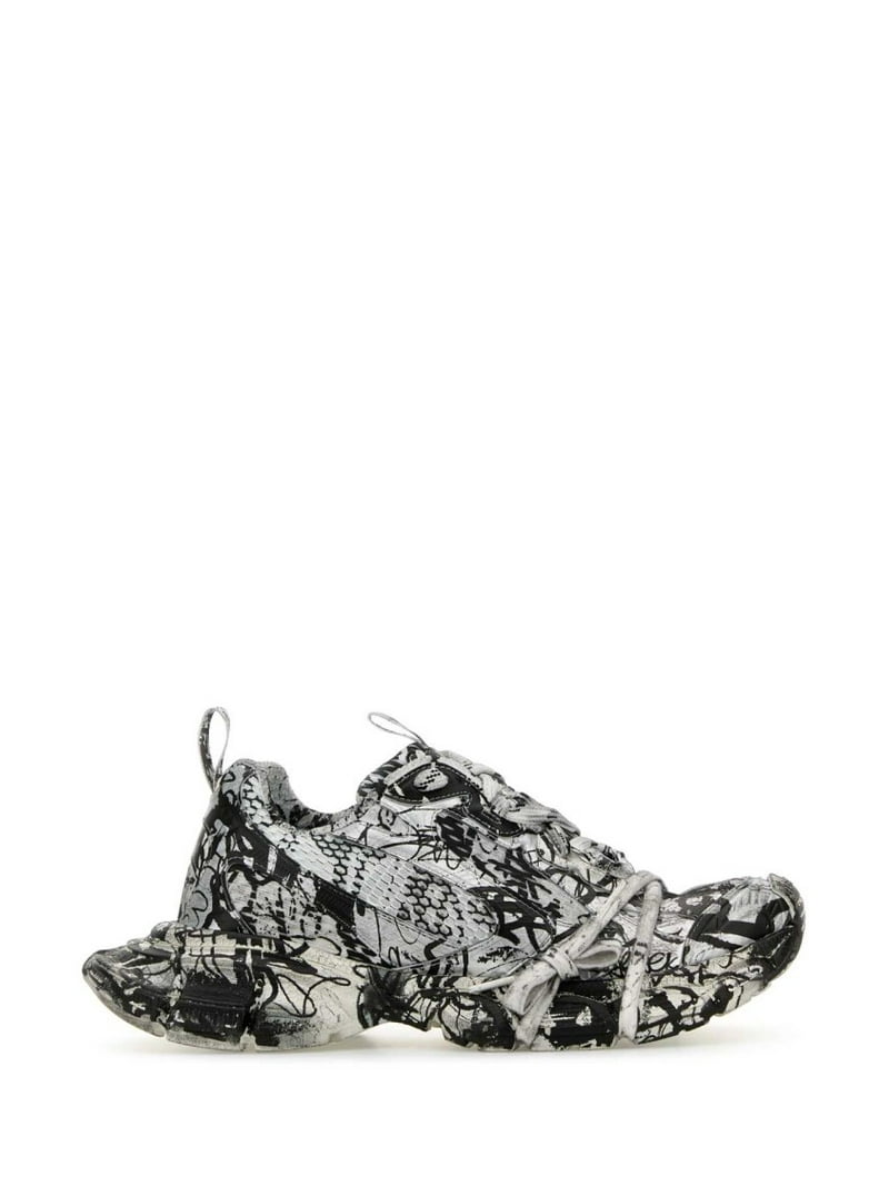 Balenciaga Printed Mesh And Rubber 3Xl Sneakers Black