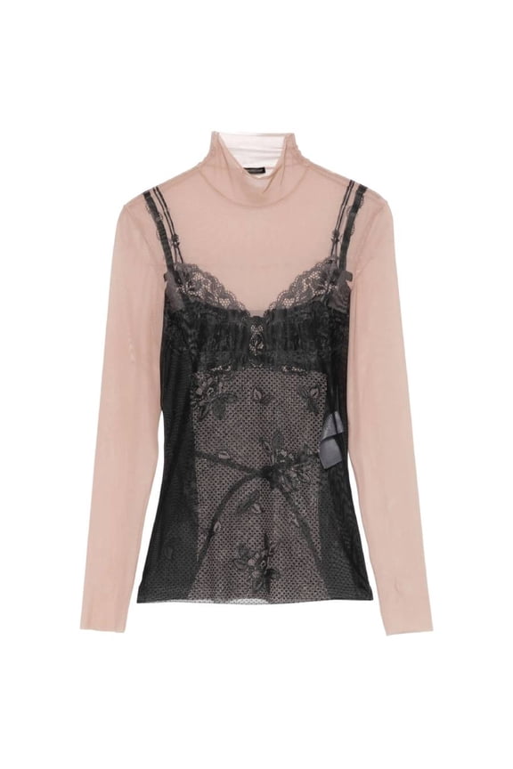 Printed Stretch Tulle Top (Women's)