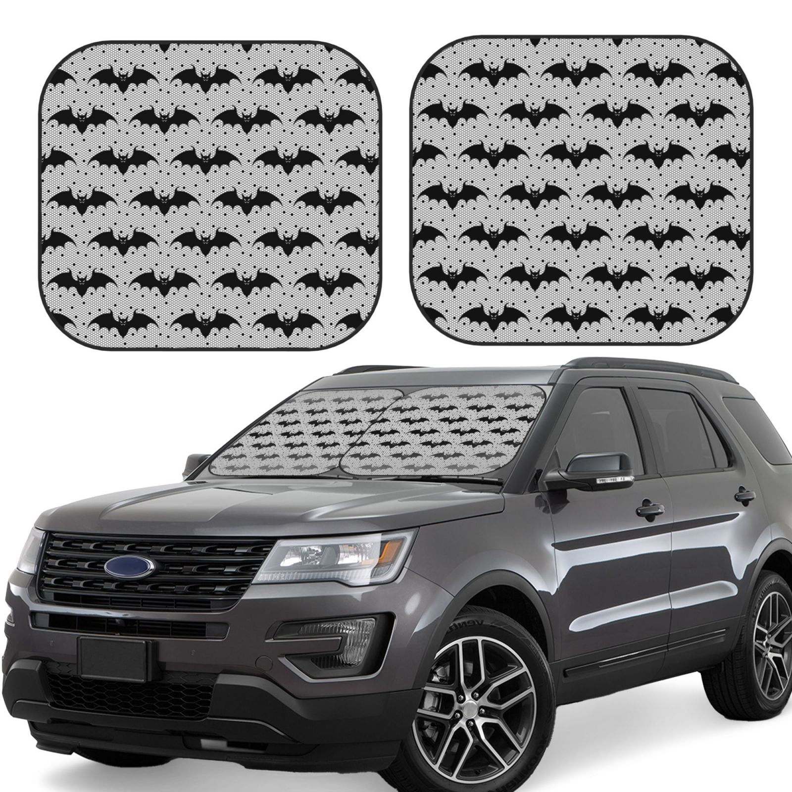 Balery 2 Piece Bat Car Windshield Sun Shade|Foldable Front Windshield ...