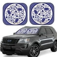 thumbnail image 1 of Balery 2 Piece Blue And White Porcelain Pattern Car Windshield Sun Shade|Foldable Front Windshield Shade for Car Front Window for Most Sedans SUV Truck-Medium, 1 of 7