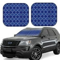 thumbnail image 1 of Balery 2 Piece Blue Gold Grid Lantern Shapes Car Windshield Sun Shade|Foldable Front Windshield Shade for Car Front Window for Most Sedans SUV Truck-Small, 1 of 7