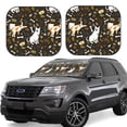 thumbnail image 1 of Balery 2 Piece Bones And Leaves Car Windshield Sun Shade|Foldable Front Windshield Shade for Car Front Window for Most Sedans SUV Truck-Small, 1 of 7