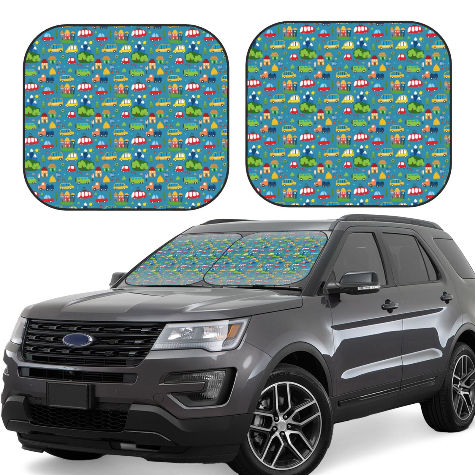 Balery 2 Piece Cars Transportation Car Windshield Sun Shade|Foldable ...