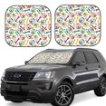 thumbnail image 1 of Balery 2 Piece Cartoon Labrador Retriever Car Windshield Sun Shade|Foldable Front Windshield Shade for Car Front Window for Most Sedans SUV Truck-Small, 1 of 7